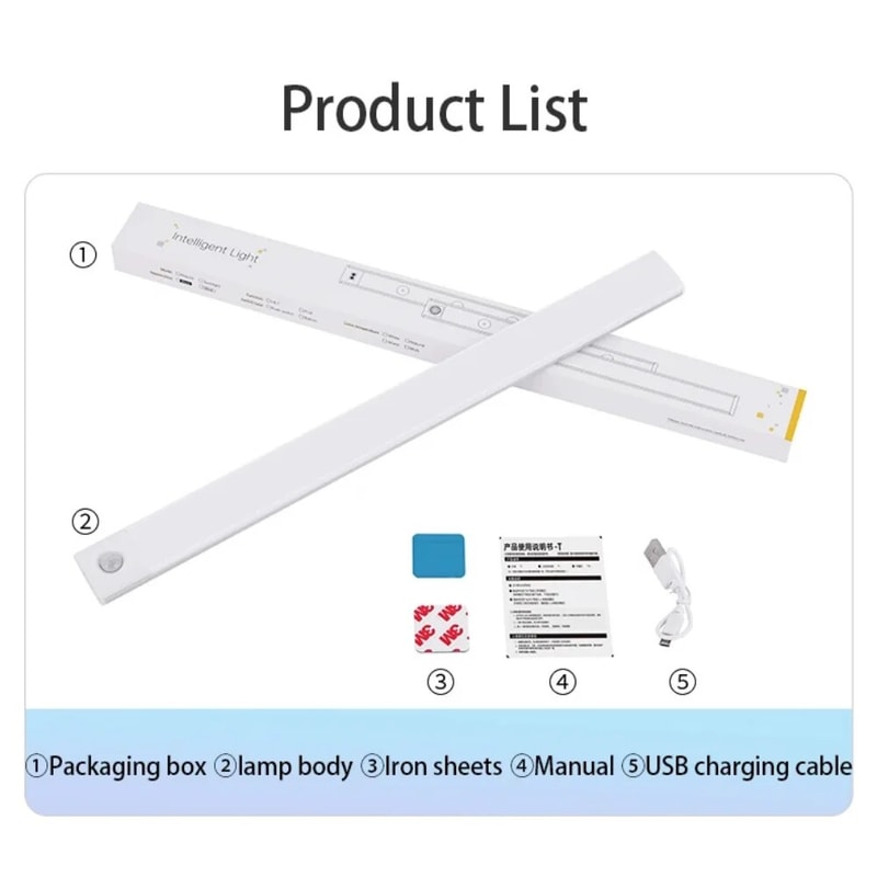 LED Cabinet Light USB Type C Rechargeable Motion Sensor Lamp For Kitchen Wardrobe Cabinet 8