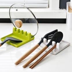non slip kitchen spoon & fork holder rack plastic organizer for spatulas, chopsticks & more