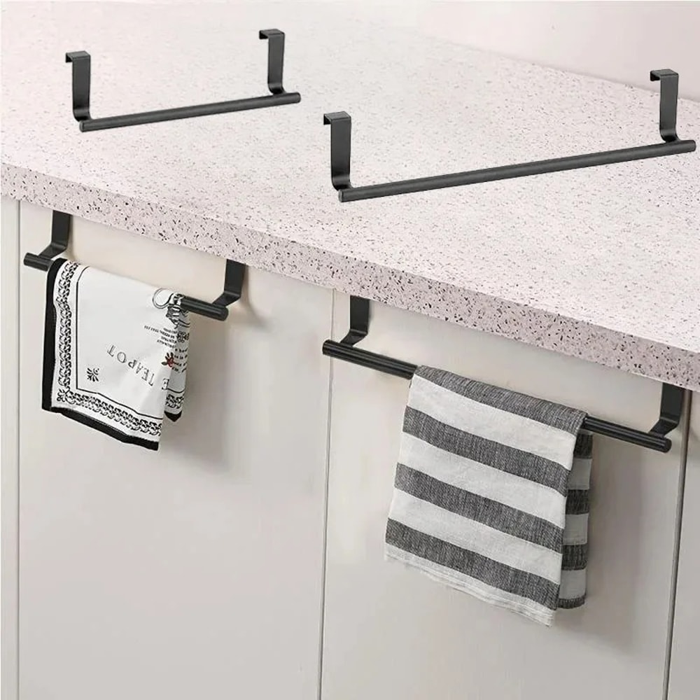 Stainless Steel Over Door Towel Rack For Bathroom Kitchen Storage Organizer 2