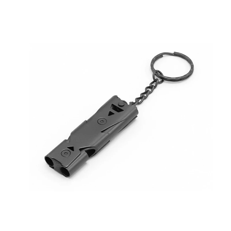 Double Tube High Frequency Survival Whistle Premium Steel Metal Rescue Tool For Outdoor Hiking Trav 5