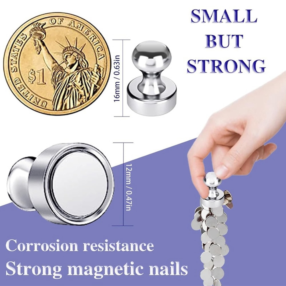 Magnetic Push Pins For Whiteboards And Fridges Portable Strong Magnets For Home Office Organizatio 2