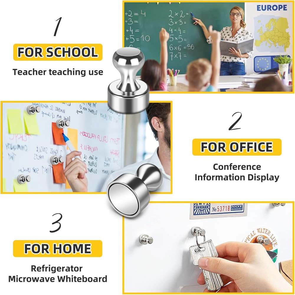 Magnetic Push Pins For Whiteboards And Fridges Portable Strong Magnets For Home Office Organizatio 8