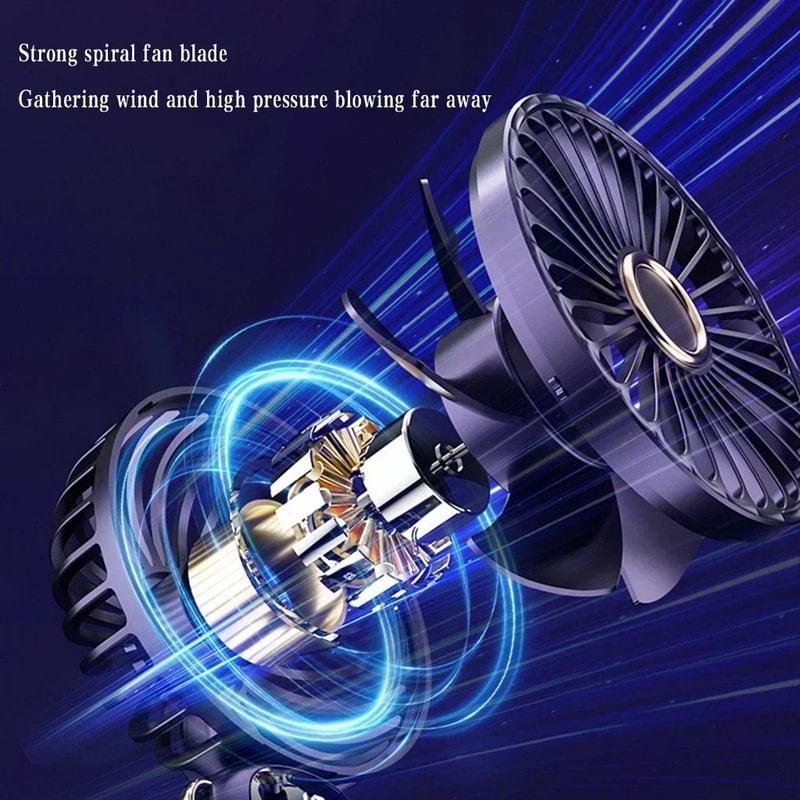 Portable USB Handheld Neck Fan With LED Display And Phone Stand 5