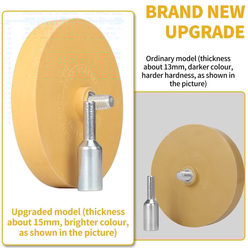 Car Adhesive Remover Rubber Wheel With Power Drill Attachment For Vinyl Decals Paint Repair 6