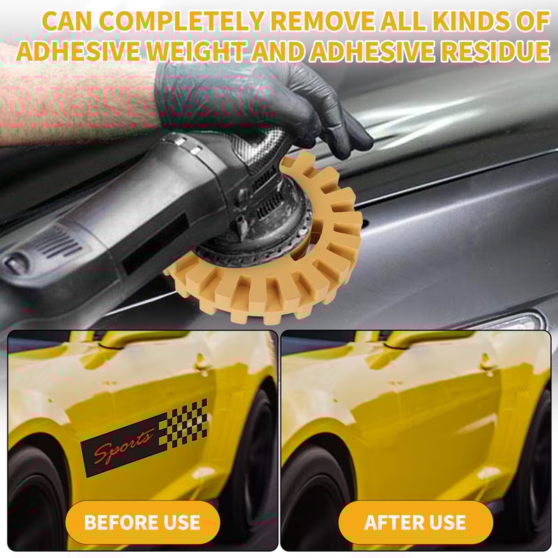 Car Adhesive Remover Rubber Wheel With Power Drill Attachment For Vinyl Decals Paint Repair 1