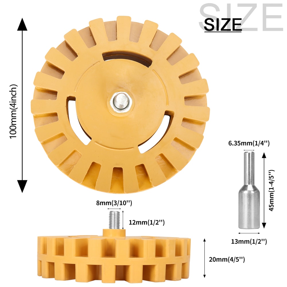 Car Adhesive Remover Rubber Wheel With Power Drill Attachment For Vinyl Decals Paint Repair 5