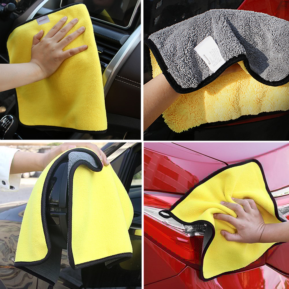 Microfiber Car Wash Towel Double Sided Coral Velvet For Super Absorbent Drying 1