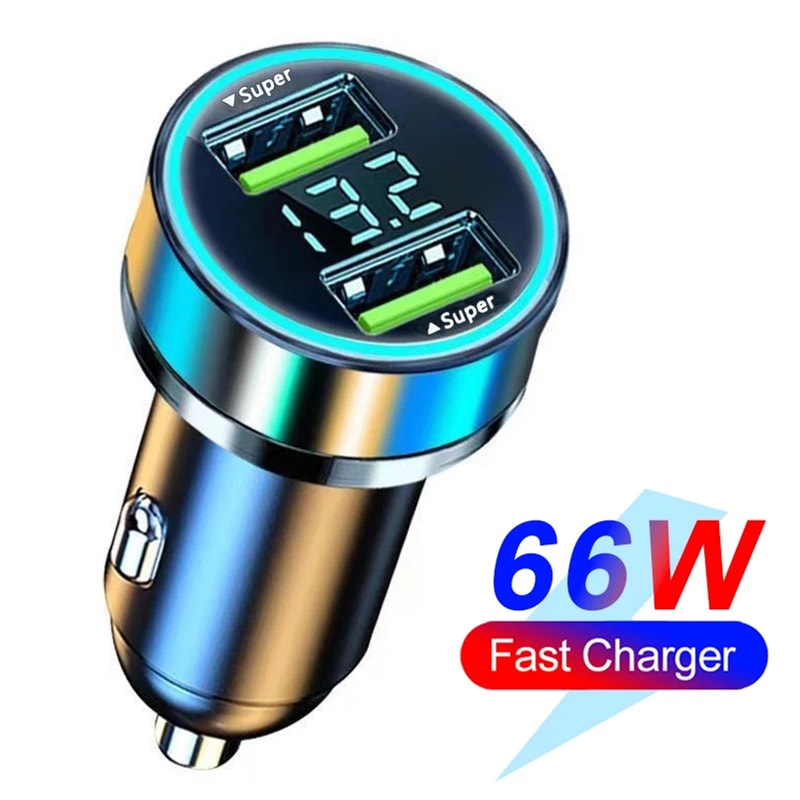 Fast Charge Port Car Charger With Digital Display 4