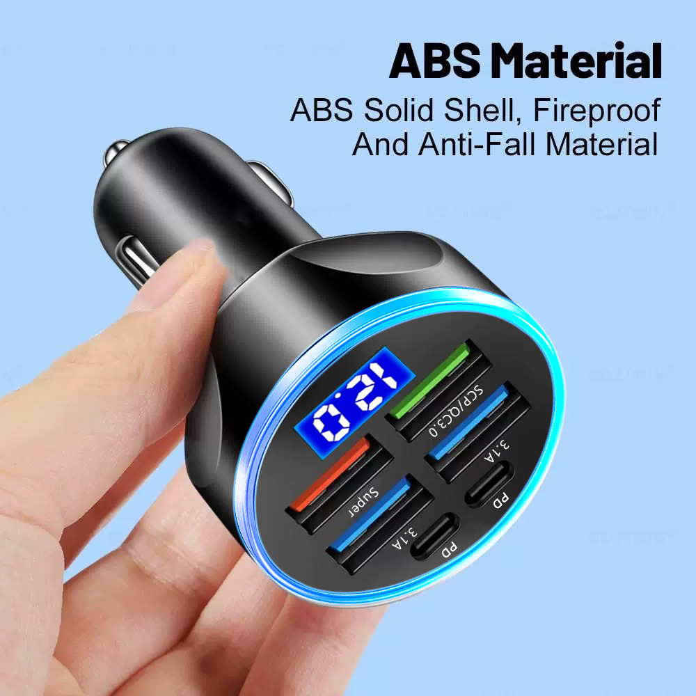 Fast Charge Port Car Charger With Digital Display 5