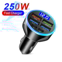 fast charge port car charger with digital display