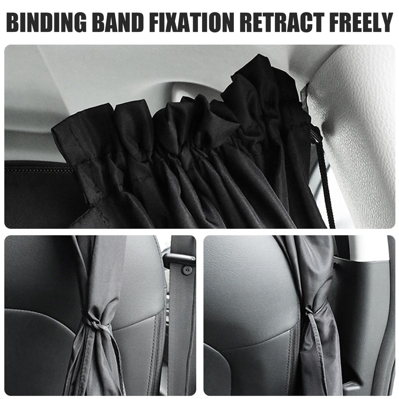 Universal Car Privacy Divider Curtain Auto Blackout Sun Shade For Rear Seat Side Window Covers 8