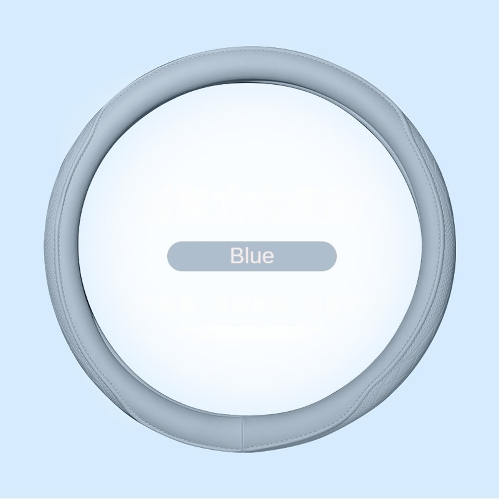 Napa Leather Perforated Patchwork Car Steering Wheel Cover Non Slip Breathable Universal Fit For En 9