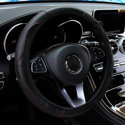 carbon fiber leather steering wheel cover durable automotive upgrade for wheels