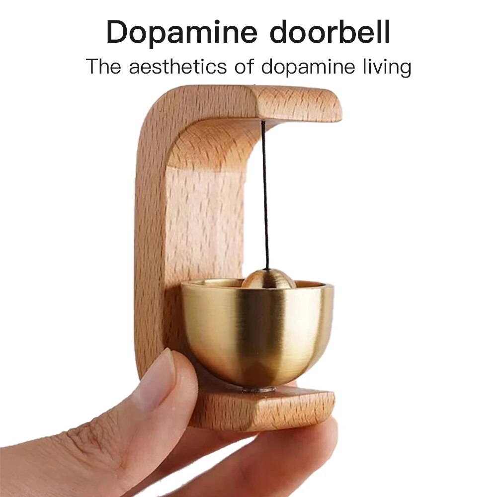 Magnetic Dopamine Wind Bell Handcrafted Copper & Beech Door Reminder