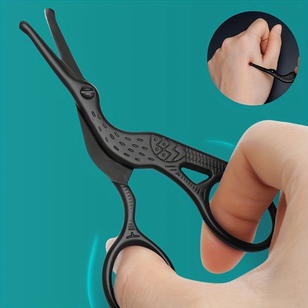 Stainless Steel Nose Hair Scissors Round Head Ergonomic Design For Eyebrows Nose Beard Ear Hair Tr 2