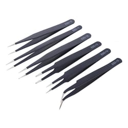 anti static esd precision tweezers set curved & straight tweezers for industrial & repair tools