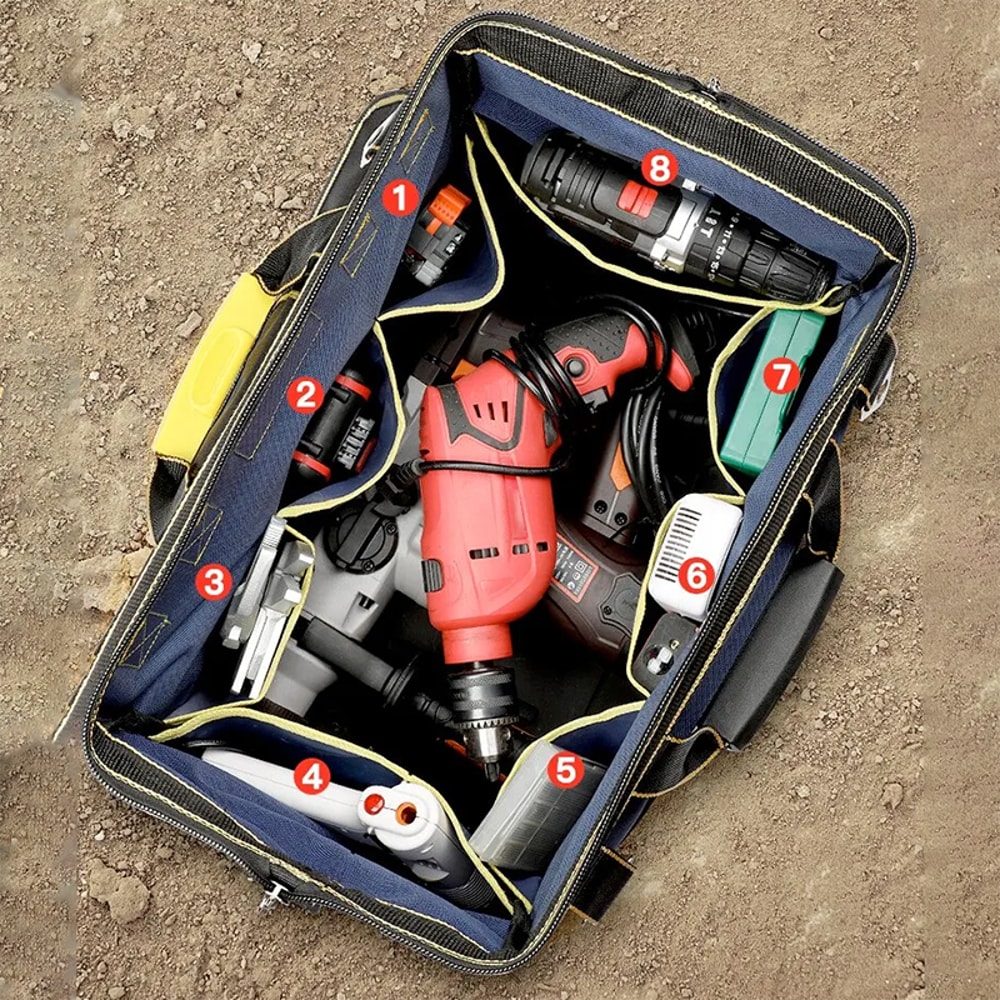 Multifunctional Tool Bag Durable Waterproof Multi Pocket Storage For Electricians Handymen 4