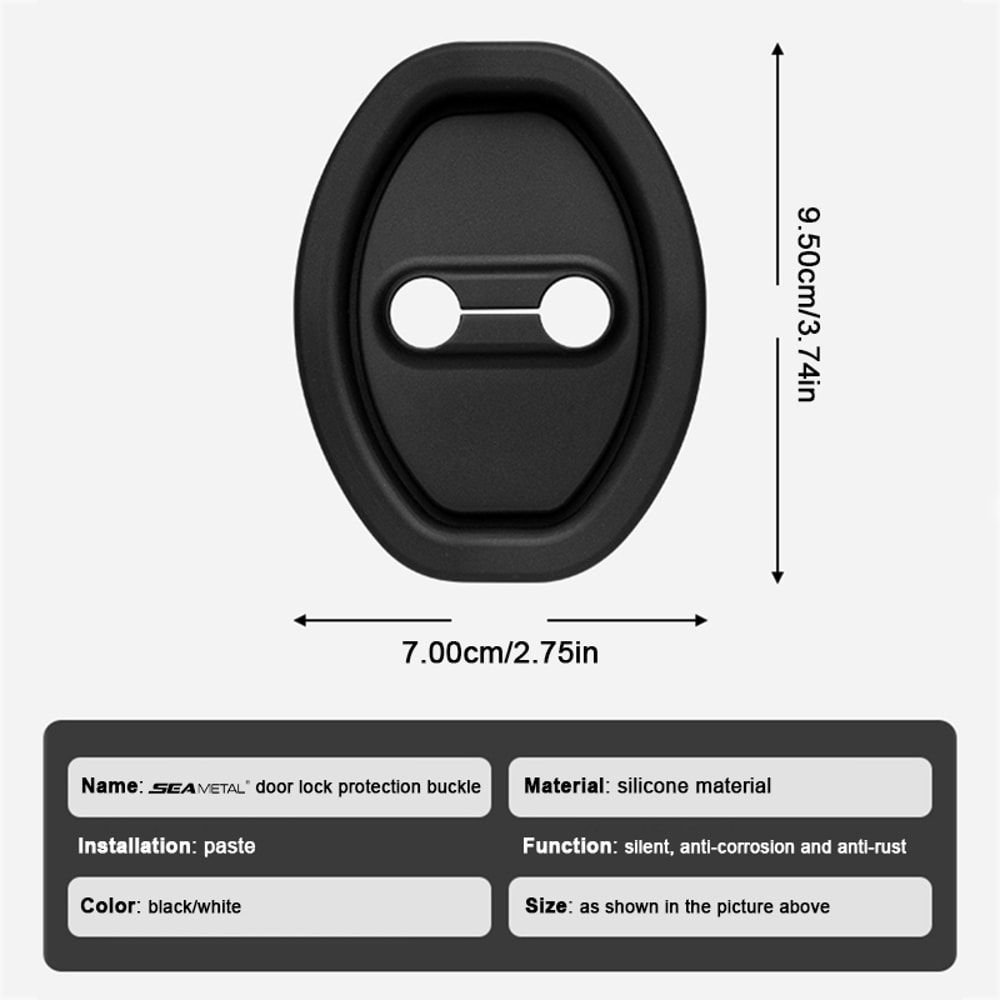 Silicone Car Door Lock Buckle Protection Cover Shock Absorbing Pad Mute Cushion 6