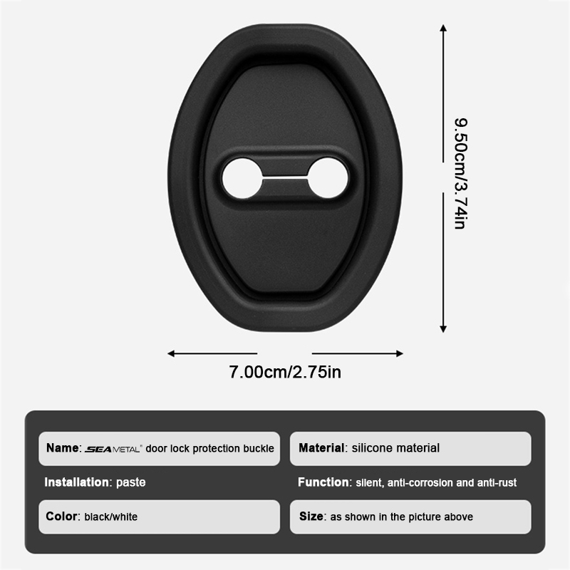 Silicone Car Door Lock Buckle Protection Cover Shock Absorbing Pad Mute Cushion 6