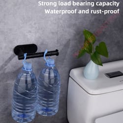 stainless steel toilet paper rack & kitchen towel holder self adhesive, space saving bathroom storage solution