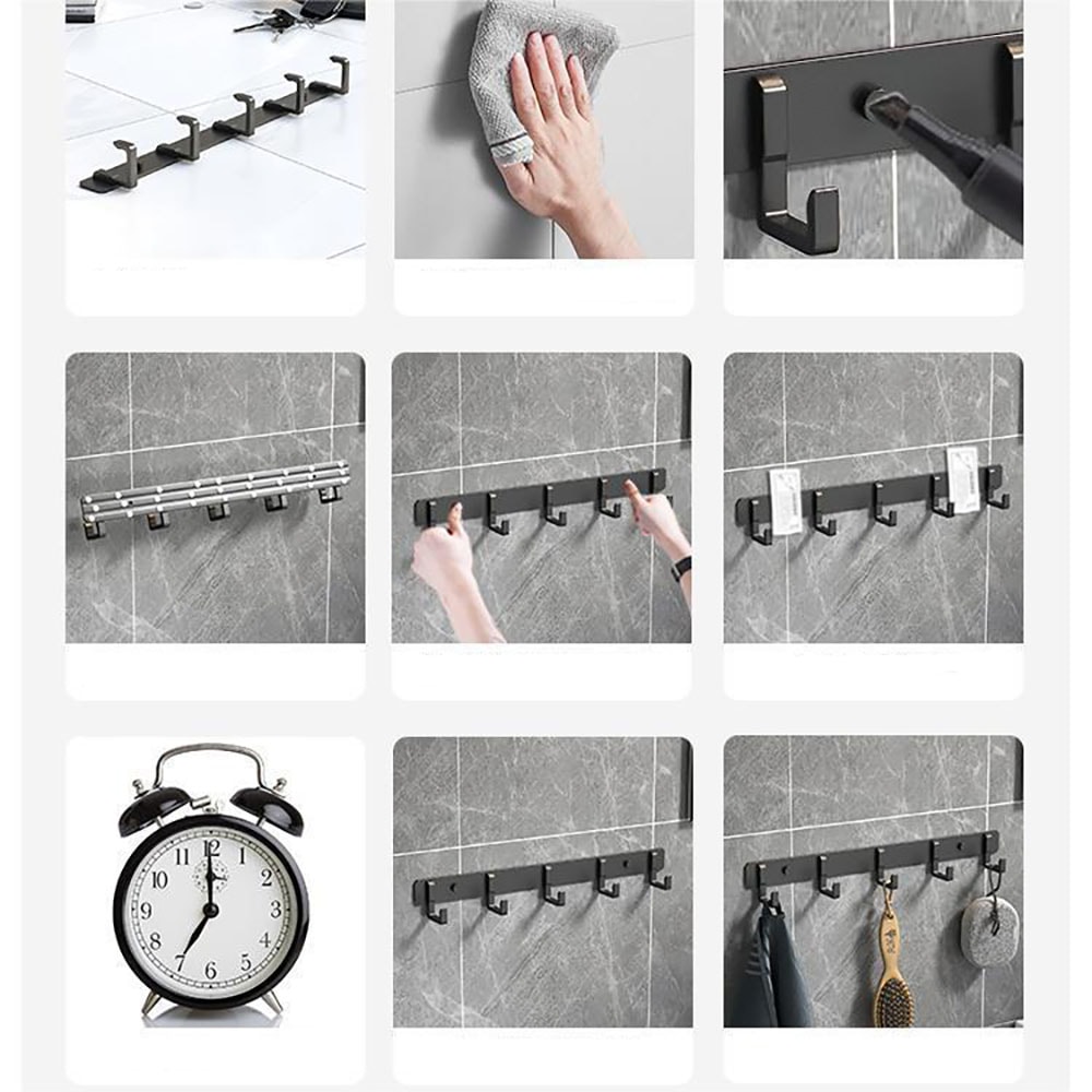 Strong Adhesive Wall Mounted Towel Hook No Drilling Heavy Duty Bathroom Kitchen Hanger 4