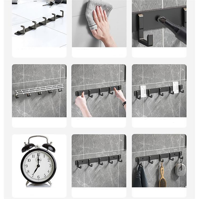 Strong Adhesive Wall Mounted Towel Hook No Drilling Heavy Duty Bathroom Kitchen Hanger 4