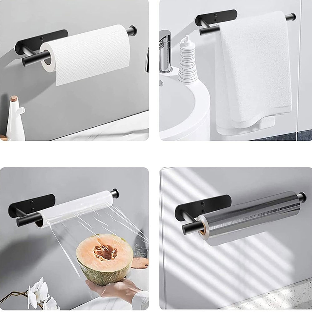 No Punching Stainless Steel Toilet Paper Holder Self Adhesive Bathroom Kitchen Roll Holder 1
