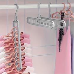 space saving plastic foldable hangers heavy duty clothes organizer for closet & wardrobe