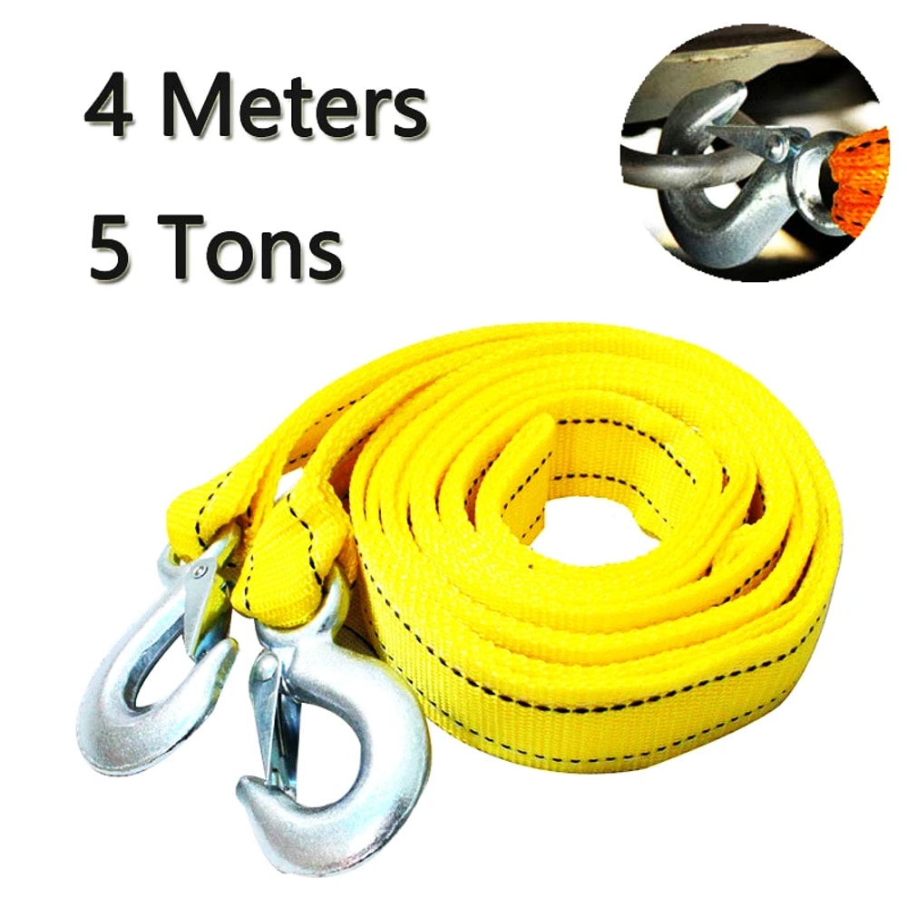 Heavy Duty Car Tow Cable Towing Rope Strap With Forged Hooks Road Recovery Pull For Car Accessories 4
