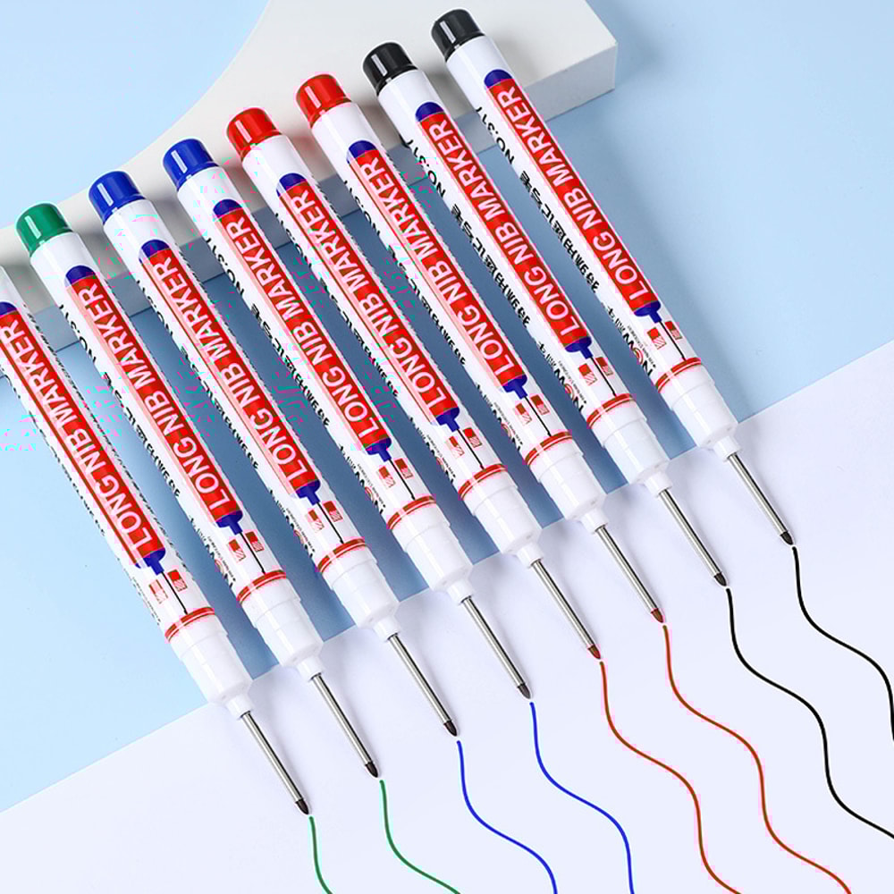 Waterproof Deep Hole Markers For Metal Woodworking Multi Purpose Perforating Pen 0