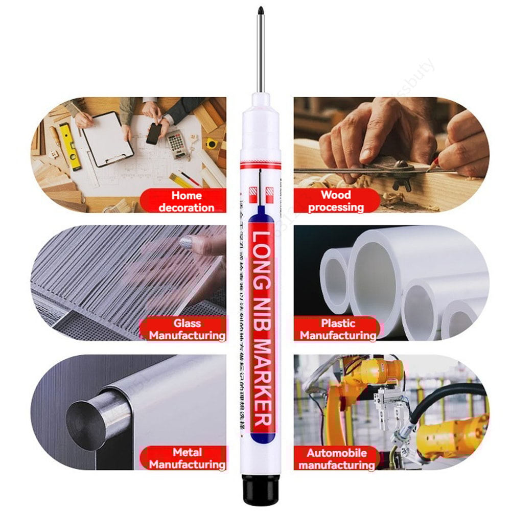 Waterproof Deep Hole Markers For Metal Woodworking Multi Purpose Perforating Pen 5