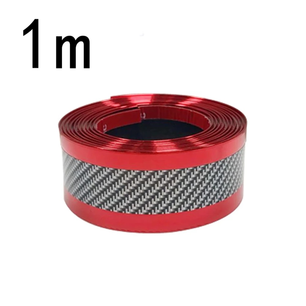 Car Threshold Protector Strip Anti Scratch Rubber Bumper Sticker With Carbon Fiber Texture 6