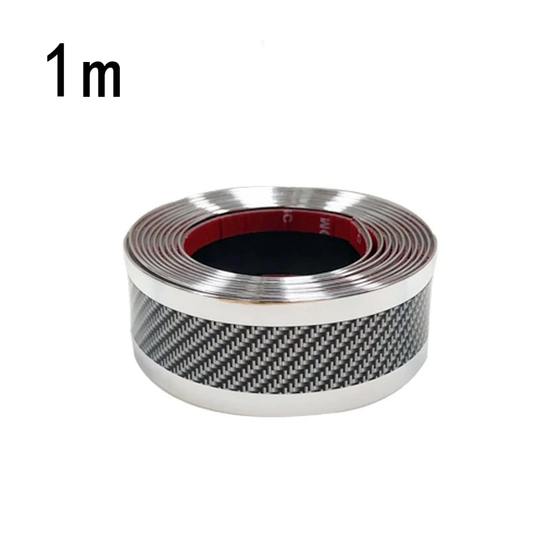Car Threshold Protector Strip Anti Scratch Rubber Bumper Sticker With Carbon Fiber Texture 9