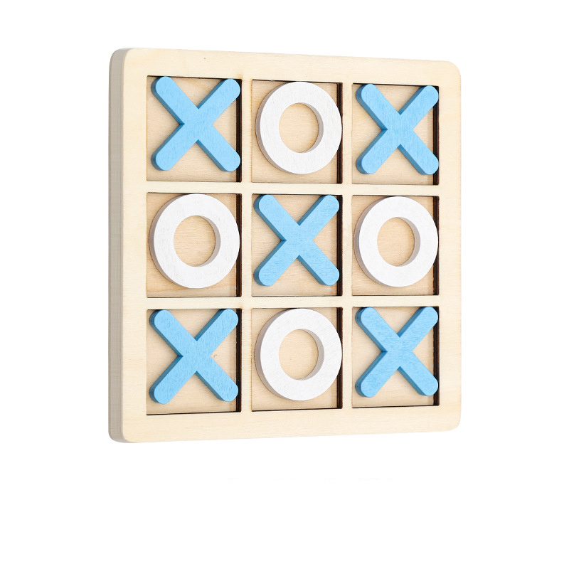 Wooden Tic Tac Toe Game Classic Family Fun For Backyard And Travel 0