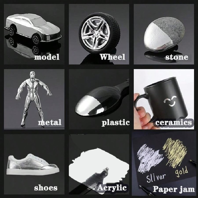 DIY Reflective Paint Pens For Mirror Art Chrome Gold Silver Copper Signature Markers For Car Craftw 6