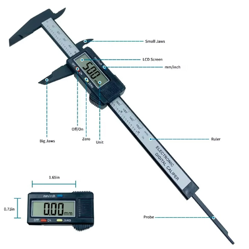 Digital Caliper With Carbon Fiber Dial Precision Measuring Tool For Accurate Internal And External 5
