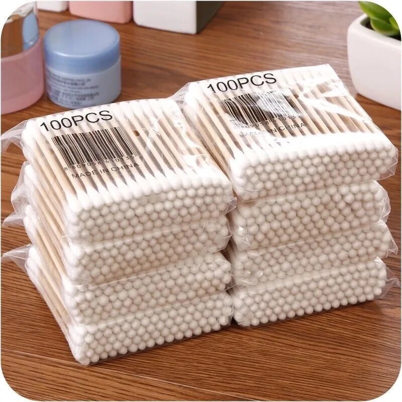 Natural Double Head Wood Cotton Swabs For Gentle Personal Care And Makeup Precision 4