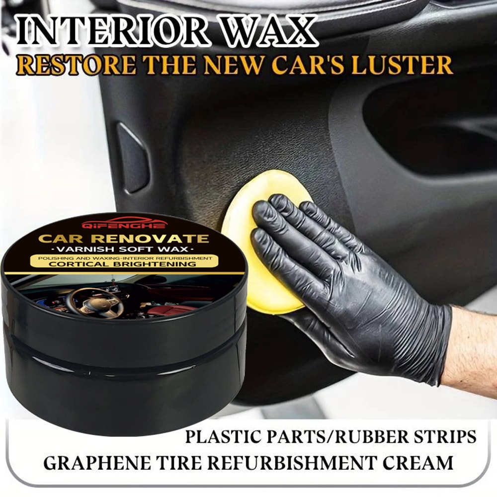 Crystal Clear Car Interior Restorer Wax Auto Panel Renewal Polish For Plastic Vinyl 2