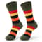 Mens Fun Dress Socks Colorful Striped Combed Cotton Novelty Socks For Cool Breathable Casual Wear 2