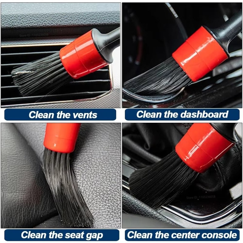 Car Detailing Brushes Kit For Automotive Cleaning Electric Drill Compatible Soft Bristles For Car I 4