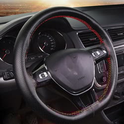 leather steering wheel cover kit soft artificial leather with needles & thread for wheels