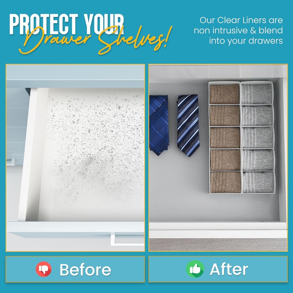 Premium Non Slip Kitchen Shelf Liner Waterproof Easy Clean Drawer Cabinet Liner For Cupboards 1