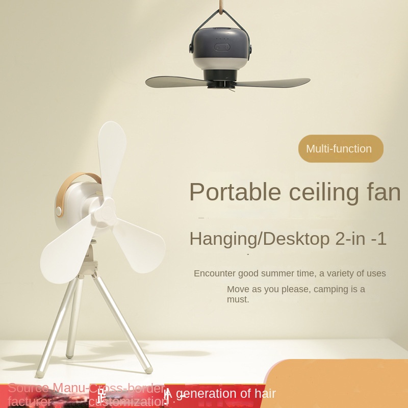 Portable Wireless Mini Ceiling Fan Light USB Fan With Remote Control Stand Night Light Ideal For Ho 2