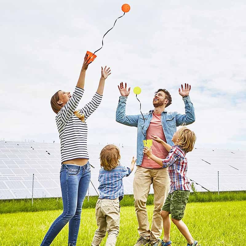 Throw And Catch Ball Game Set Outdoor Toy For Kids Hand Eye Coordination Training Fun 4