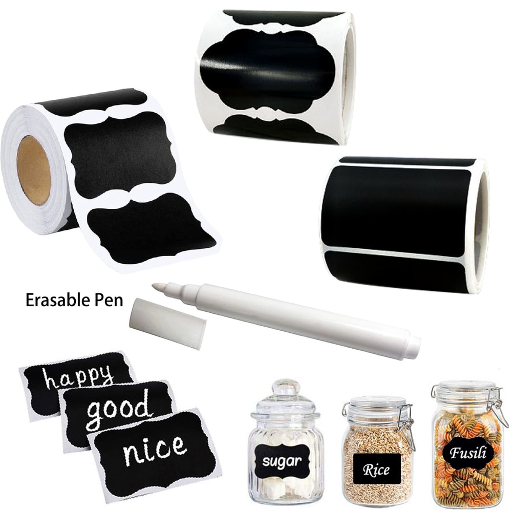 Removable Blackboard Stickers With Erasable Pen Waterproof Chalkboard Labels For Home Kitchen 6