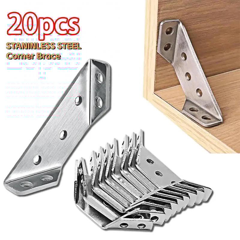 Thickened Stainless Steel Angle Bracket Heavy Duty Corner Fixer For Cabinets Furniture Support 7