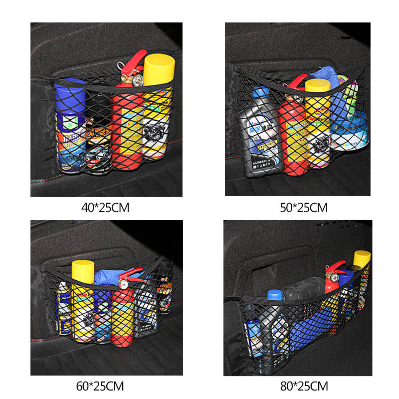 Car Trunk Mesh Organizer Universal Auto Storage Net With Magic Tape 2