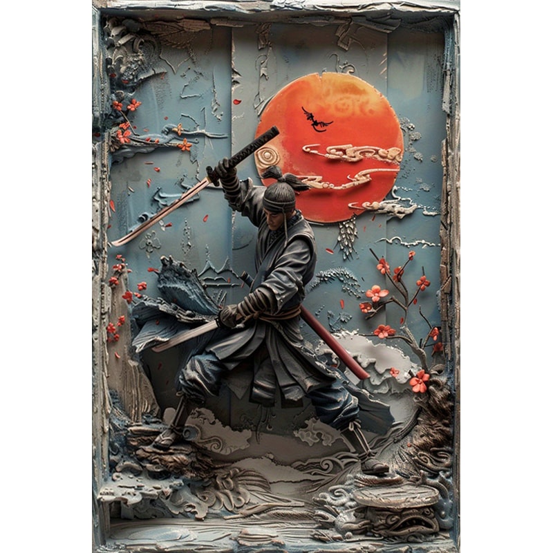 Vintage Samurai Ninja Metal Wall Art Plaque Perfect For Cafe Man Cave Bars Garden Home Room Clubs 3