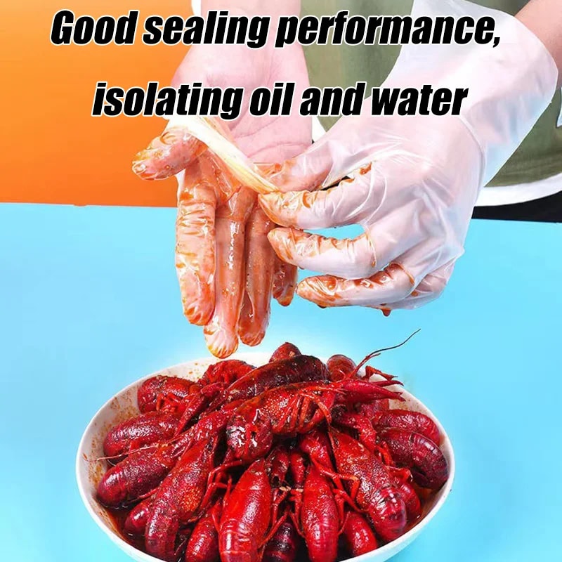 Powder Free Latex Free Disposable TPE Gloves For Kitchen Bathroom Cleaning 1