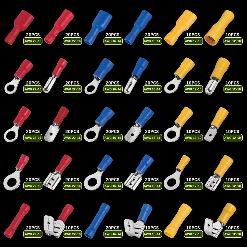 Insulated Wire Connector Kit Male Female Crimp Terminals For Secure Connections 5